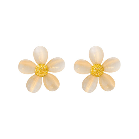 Opal Flower Stud Earrings