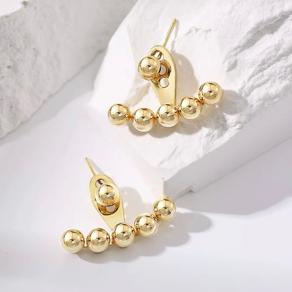Gold Multi Ball Stud Earrings