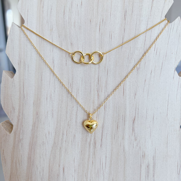 Circle and Love Necklace